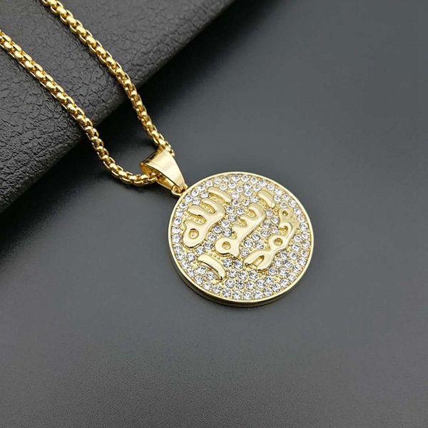 hip hop bling iced out gold color rhinestone stainless steel islam muslim round pendant necklace for men rapper jewelry, Silver
hip hop bling iced out gold color rhinestone stainless steel islam muslim round pendant necklace for men rapper jewelry, Silver