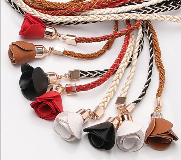 new korean rose flower ladies waist chain wild fashion decorative dress woven belt, Black;brown
new korean rose flower ladies waist chain wild fashion decorative dress woven belt, Black;brown