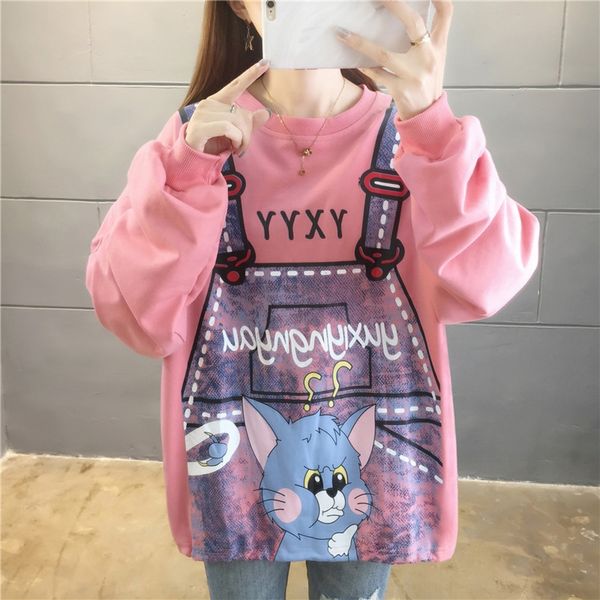 korean 2020 autumn shoulder women's new cat printed strap tiktok sweater cartoon slimming sweater 9plhk, Black
korean 2020 autumn shoulder women's new cat printed strap tiktok sweater cartoon slimming sweater 9plhk, Black