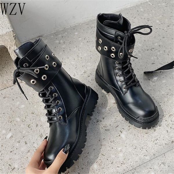 2020 new chunky boots fashion punk boots women ankle female sole pouch ankle women botas mujer h842, Black 
2020 new chunky boots fashion punk boots women ankle female sole pouch ankle women botas mujer h842, Black