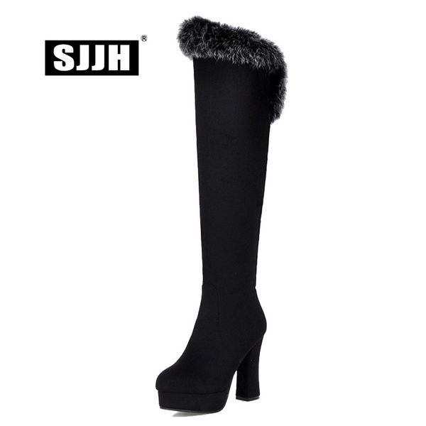 boots sjjh women knee-high snow with round toe chunky nubuck cony hair plush winter fashion casual shoes large size q045, Black
boots sjjh women knee-high snow with round toe chunky nubuck cony hair plush winter fashion casual shoes large size q045, Black