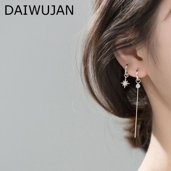 daiwujan summer asymmetric shiny zircon star long tassel 925 sterling silver earrings women punk round bead hoop earring jewelry, Golden;silver
daiwujan summer asymmetric shiny zircon star long tassel 925 sterling silver earrings women punk round bead hoop earring jewelry, Golden;silver