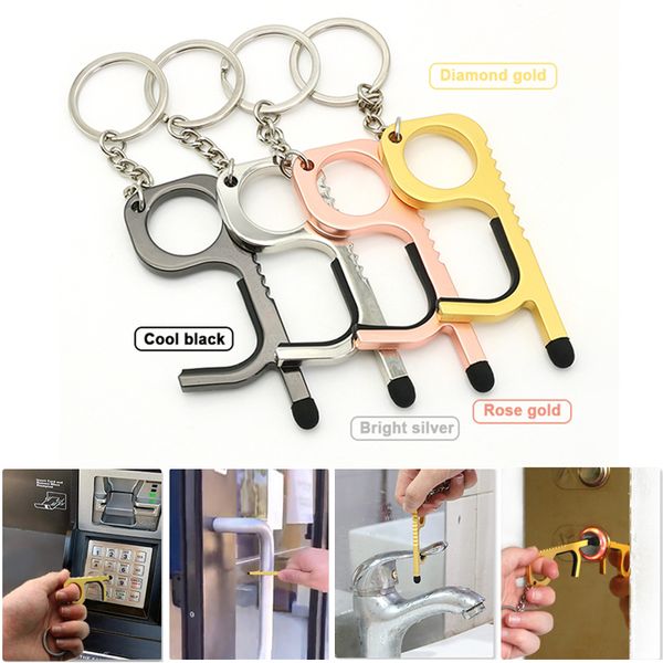 4color multi-function stylus door opener hygiene no touch screen key chain non-contact safety anti-slip elevator button tool, Silver
4color multi-function stylus door opener hygiene no touch screen key chain non-contact safety anti-slip elevator button tool, Silver