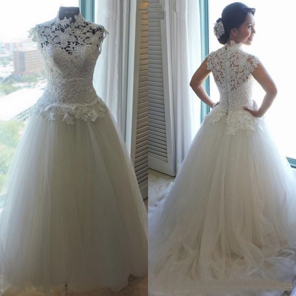 new arrival gorgeous a-line elegant beaded modest high neck lace wedding dresses bridal gown aq172, White
new arrival gorgeous a-line elegant beaded modest high neck lace wedding dresses bridal gown aq172, White