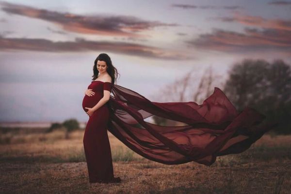 a- line collar cloak mopping long skirt pregnant women's p shooting long skirt, White
a- line collar cloak mopping long skirt pregnant women's p shooting long skirt, White