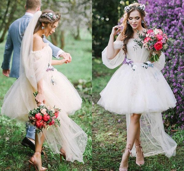 2021 short wedding dresses off the shoulder tulle ruched princess a line garden wedding bridal gown custom made vestido de novia, White
2021 short wedding dresses off the shoulder tulle ruched princess a line garden wedding bridal gown custom made vestido de novia, White