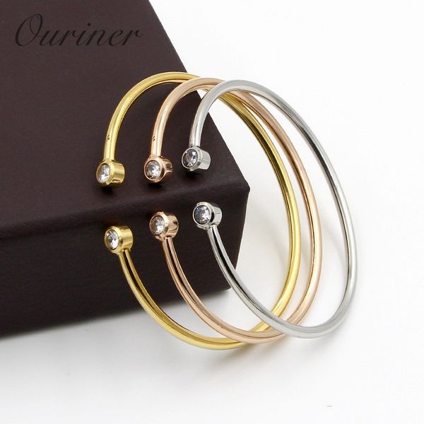 new brand bangle color gold stainless steel jewelry inlay cz crystal letter noble women cuff bangles bracelets k0101, Black
new brand bangle color gold stainless steel jewelry inlay cz crystal letter noble women cuff bangles bracelets k0101, Black