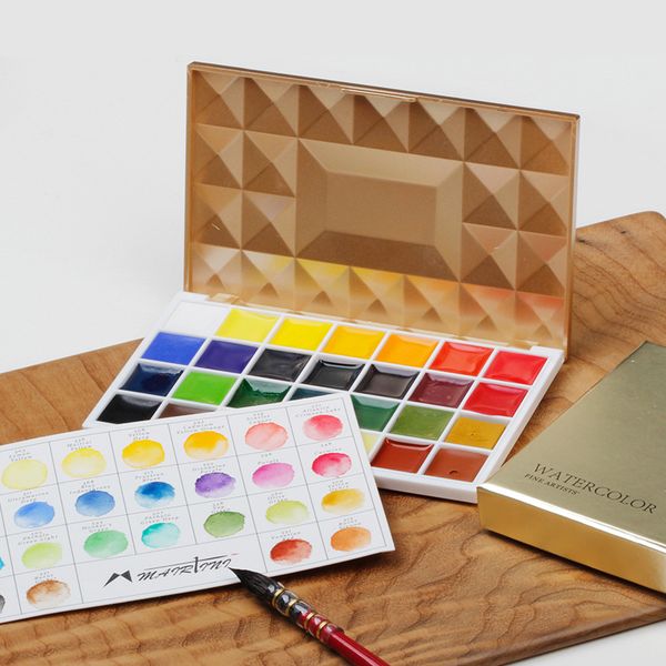 mairtini set of 25 colors half pans watercolor travel box portable watercolor pigment professional solid paint set
mairtini set of 25 colors half pans watercolor travel box portable watercolor pigment professional solid paint set