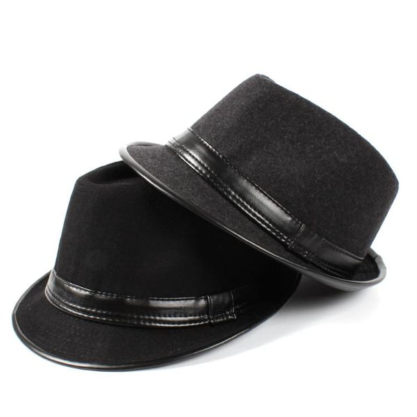 wool men's leather boater fedora hat for gentleman dad winter autumn jazz homburg godfather hat (size:58cm 7 1/4), Blue;gray
wool men's leather boater fedora hat for gentleman dad winter autumn jazz homburg godfather hat (size:58cm 7 1/4), Blue;gray