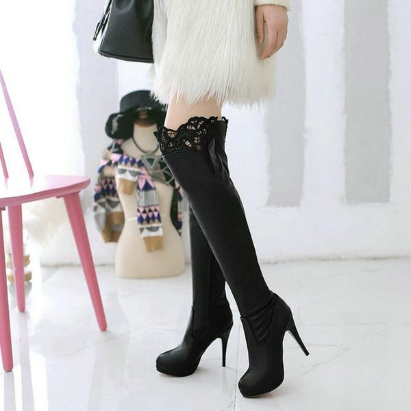 female pu lace over the knee boots thin high heel fashion boots platform zipper winter women shoes black white
female pu lace over the knee boots thin high heel fashion boots platform zipper winter women shoes black white