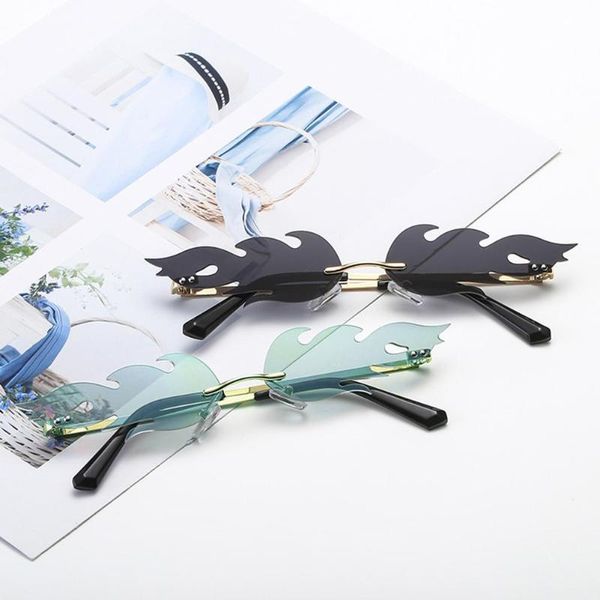 sunglasses 2021 fashion fire flame women men rimless wave eyewear luxury trending narrow uv400 sun glasses streetwear, White;black
sunglasses 2021 fashion fire flame women men rimless wave eyewear luxury trending narrow uv400 sun glasses streetwear, White;black