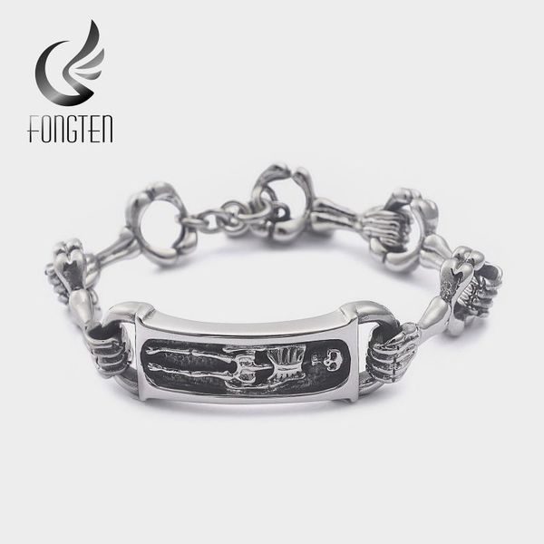 fongten skeleton bracelet men stainlessl steel punk retro viking bracelets bangles mens fashion jewelry, Golden;silver
fongten skeleton bracelet men stainlessl steel punk retro viking bracelets bangles mens fashion jewelry, Golden;silver