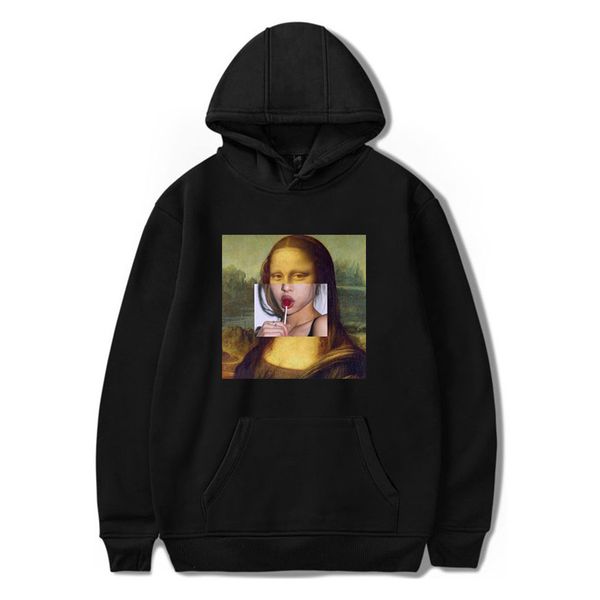 mona lisa cartoon funny print men's sweatshirts clothes harajuku fashion hip-hop spoof casual streetwear hoodies men, Black
mona lisa cartoon funny print men's sweatshirts clothes harajuku fashion hip-hop spoof casual streetwear hoodies men, Black