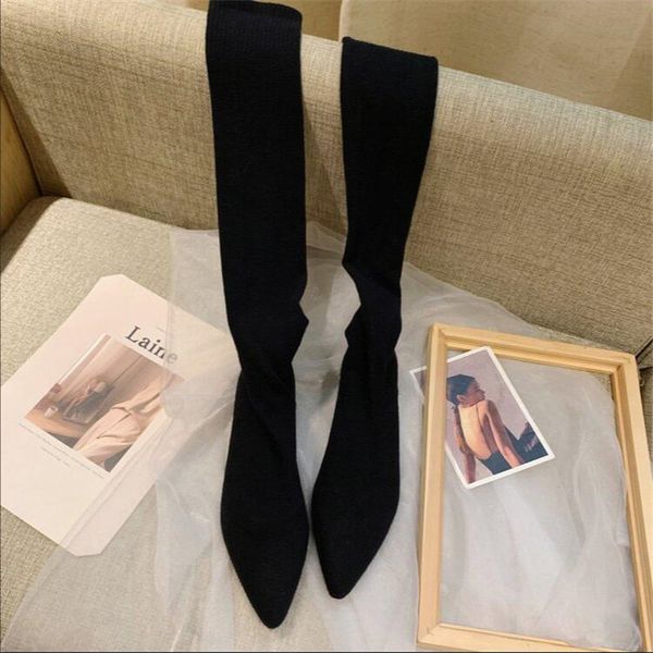2020 winter autumn women over the knee boots knitted sleeve woman boots pointed toe flat with shoes female footwear l803, Black
2020 winter autumn women over the knee boots knitted sleeve woman boots pointed toe flat with shoes female footwear l803, Black