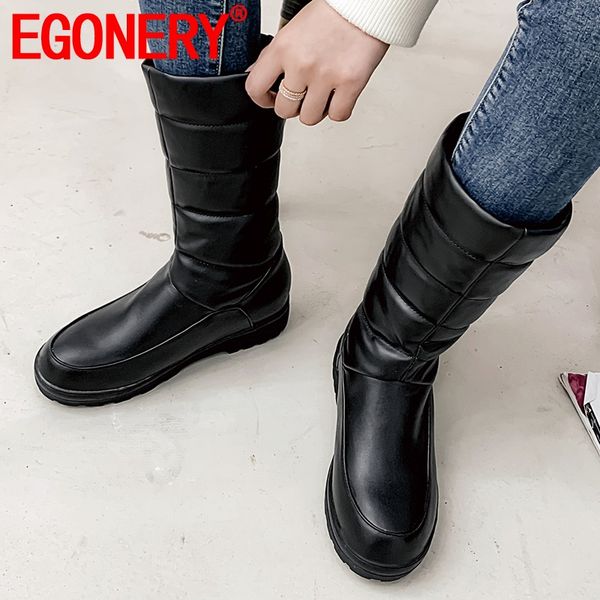 egonery cute women's shoes pink black white round toe snow boots 33-45 plus size winter warm plush flat platform mid-calf boots
egonery cute women's shoes pink black white round toe snow boots 33-45 plus size winter warm plush flat platform mid-calf boots