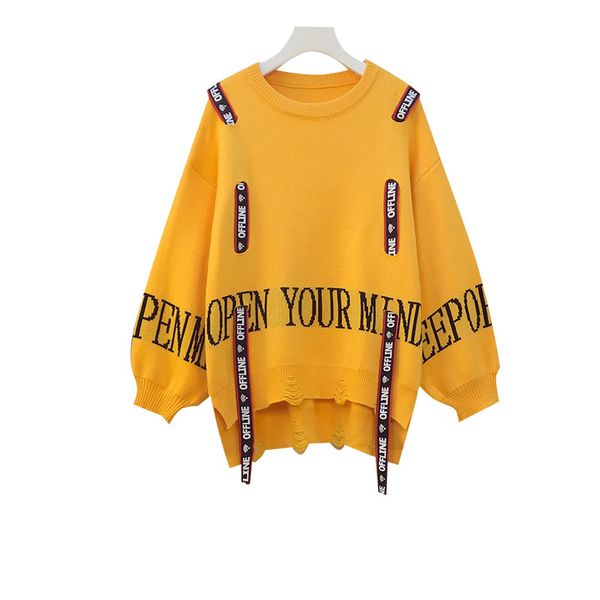 2020 women sweaters winter letters printed pullovers loose sweater o-neck hole streetwear korean ropa mujer jumper sweter w047, White;black
2020 women sweaters winter letters printed pullovers loose sweater o-neck hole streetwear korean ropa mujer jumper sweter w047, White;black