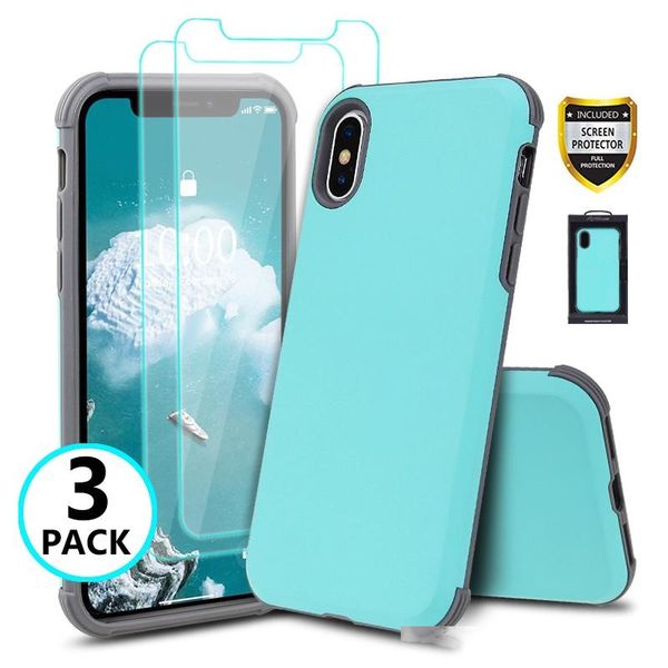 hybird 2in1 slim shockproof case for iphone x xr 6s 7 8 plus samsung armor cover + 2 glass screen protectors (clear) retail package
hybird 2in1 slim shockproof case for iphone x xr 6s 7 8 plus samsung armor cover + 2 glass screen protectors (clear) retail package
