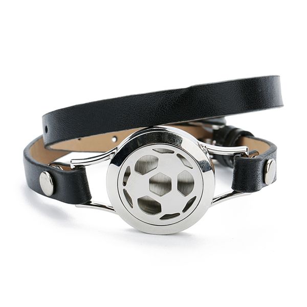 linsoir stainless steel leather football bracelet 25mm soccer ball bangles titanium steel round charm bangles jewelry, Black
linsoir stainless steel leather football bracelet 25mm soccer ball bangles titanium steel round charm bangles jewelry, Black