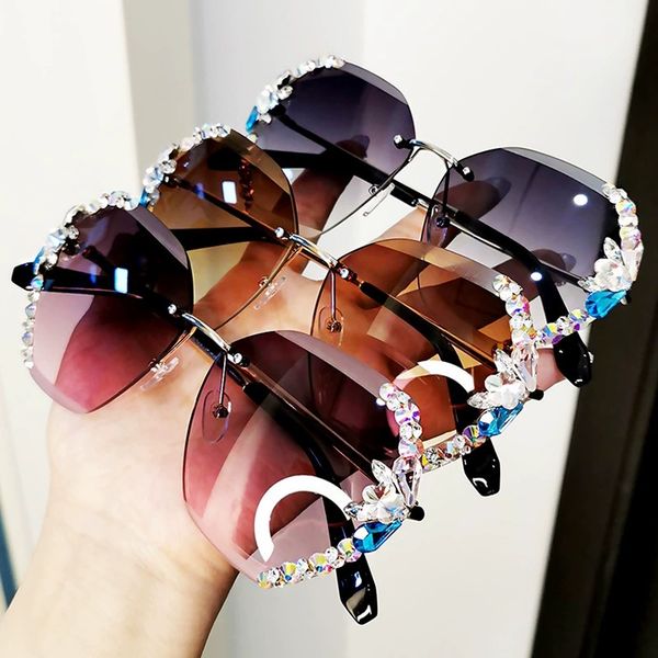 rimless brand design sunglasses women 2020 vintage luxury rhinestone sun glasses gradient lens eyeglasses shades for female, White;black
rimless brand design sunglasses women 2020 vintage luxury rhinestone sun glasses gradient lens eyeglasses shades for female, White;black