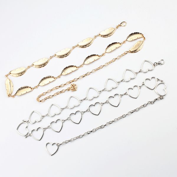 clothes belt women's lady fashion metal leaves heart chain belt chain gold narrow metal chunky fringes hip new, Black;brown
clothes belt women's lady fashion metal leaves heart chain belt chain gold narrow metal chunky fringes hip new, Black;brown