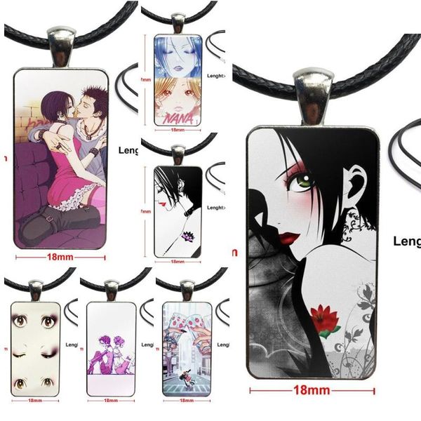 for women girl gift nana anime vintage jewelry stainless steel plated with glass cabochon choker long pendant rectangle necklace, Silver
for women girl gift nana anime vintage jewelry stainless steel plated with glass cabochon choker long pendant rectangle necklace, Silver