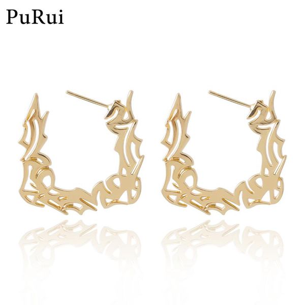 hoop & huggie punk big flame earrings gothic irregular gold color exaggerated thicken cuban geometric ear jewelry charm, Golden;silver
hoop & huggie punk big flame earrings gothic irregular gold color exaggerated thicken cuban geometric ear jewelry charm, Golden;silver