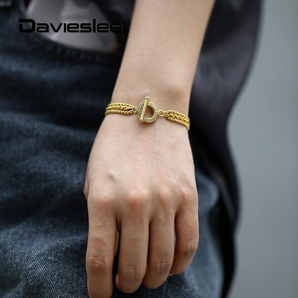 link, chain stainless steel bracelet for men women triple strands gold color box wheat link unique design toggle clasp jewelry ltbs019, Black
link, chain stainless steel bracelet for men women triple strands gold color box wheat link unique design toggle clasp jewelry ltbs019, Black