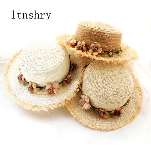 wide brim hats 2021 parent-child women hat sun panamanian style visor girl with flowers bow straw tassel foldable ribbon cap mujer, Blue;gray
wide brim hats 2021 parent-child women hat sun panamanian style visor girl with flowers bow straw tassel foldable ribbon cap mujer, Blue;gray