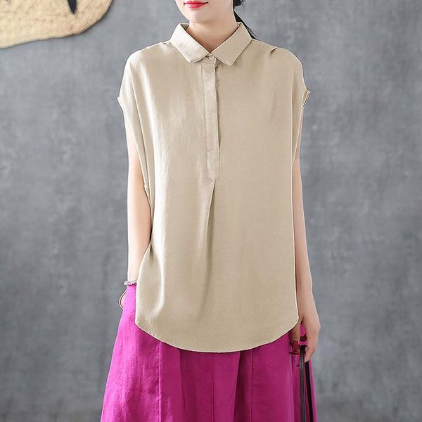 women's blouses & shirts summer blouse zanzea 2021 stylish lapel casual irregular button blusas female sleeveless plus size chemise, White
women's blouses & shirts summer blouse zanzea 2021 stylish lapel casual irregular button blusas female sleeveless plus size chemise, White