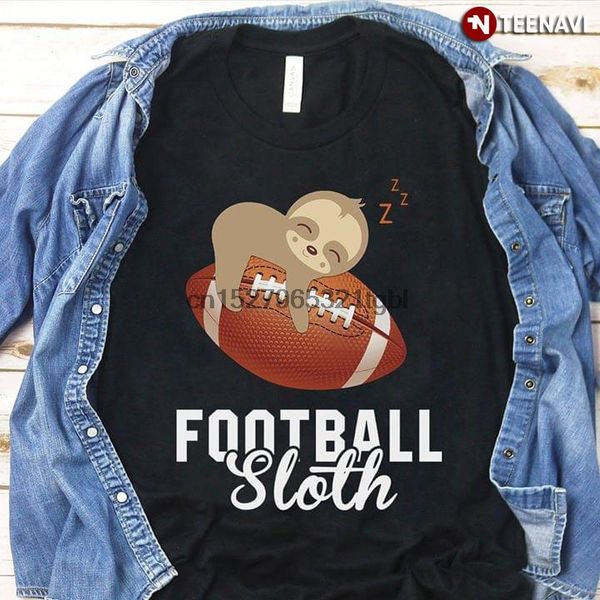 football sloth sleep t-shirt