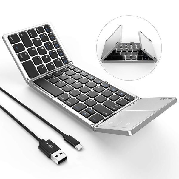 foldable bluetooth keyboard, dual mode usb wired & bluetooth keyboard with touchpad rechargeable for android,ios,windows tablet smartphone
foldable bluetooth keyboard, dual mode usb wired & bluetooth keyboard with touchpad rechargeable for android,ios,windows tablet smartphone
