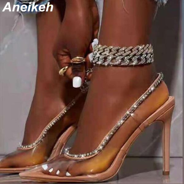 aneikeh new spring/autumn fashion pvc women's pumps 2021 chain thin heels pointed toe crystal classics shoes botines mujer c0129, Black
aneikeh new spring/autumn fashion pvc women's pumps 2021 chain thin heels pointed toe crystal classics shoes botines mujer c0129, Black