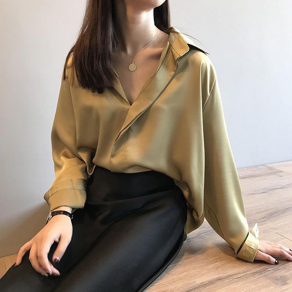 elegant long sleeve satin shirts women turn-down collar loose female blouses women blusas 2020 spring summer, White
elegant long sleeve satin shirts women turn-down collar loose female blouses women blusas 2020 spring summer, White
