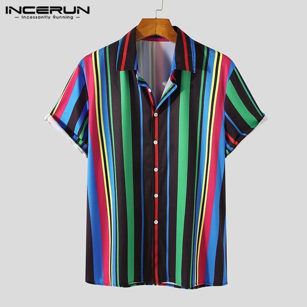 men's casual shirts incerun striped men shirt streetwear short sleeve lapel button fashion hawaiian beach breathable camisas hombre, White;black
men's casual shirts incerun striped men shirt streetwear short sleeve lapel button fashion hawaiian beach breathable camisas hombre, White;black