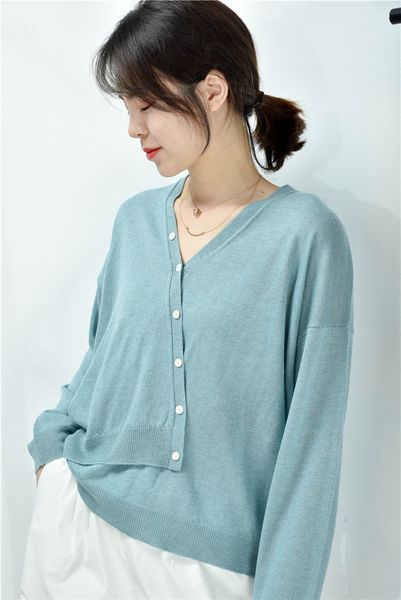 2021 elegant tencel pullovers new korean spring simple crocheted v-neck viscose fashion mjsn, White;black
2021 elegant tencel pullovers new korean spring simple crocheted v-neck viscose fashion mjsn, White;black