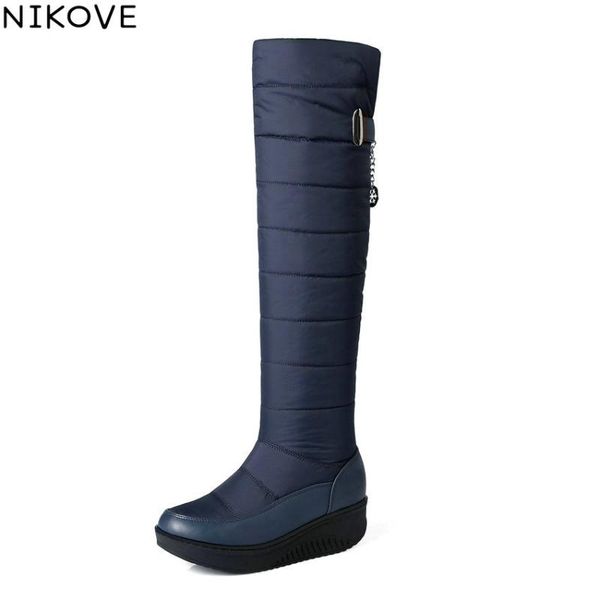 nikove 2020 slip on over knee high boots pu lather +down winter snow boots wedges heel round toe plush women size 35-43, Black
nikove 2020 slip on over knee high boots pu lather +down winter snow boots wedges heel round toe plush women size 35-43, Black