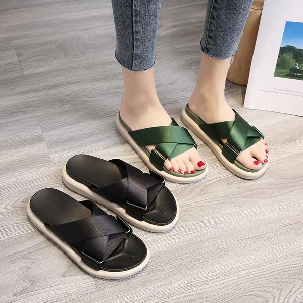 slippers shoes woman 2021 female luxury slides med platform summer designer flat soft cross-tied fashion pu, Black
slippers shoes woman 2021 female luxury slides med platform summer designer flat soft cross-tied fashion pu, Black