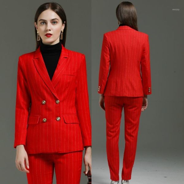 red stripe double breasted british suit buissness casual women's jacket and pants set professional women's work clothes1, White
red stripe double breasted british suit buissness casual women's jacket and pants set professional women's work clothes1, White