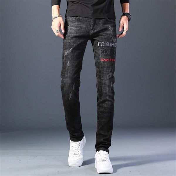 2019ss autumn men's jeans designer denim embroidery black denim ripped jeans slim feet trend hip-hop high-end fashion men's slim j, Blue
2019ss autumn men's jeans designer denim embroidery black denim ripped jeans slim feet trend hip-hop high-end fashion men's slim j, Blue