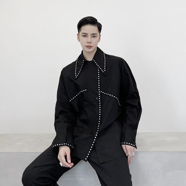 stage clothing male rivet long sleeve casual shirt male japan style streetwear hip hop punk gothic loose shirt1, White;black
stage clothing male rivet long sleeve casual shirt male japan style streetwear hip hop punk gothic loose shirt1, White;black