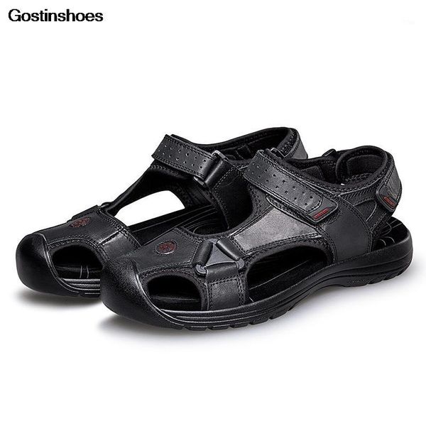 men sandals genuine leather sandal pria cowhide beach casual shoes sandale homme cuir1, Black
men sandals genuine leather sandal pria cowhide beach casual shoes sandale homme cuir1, Black