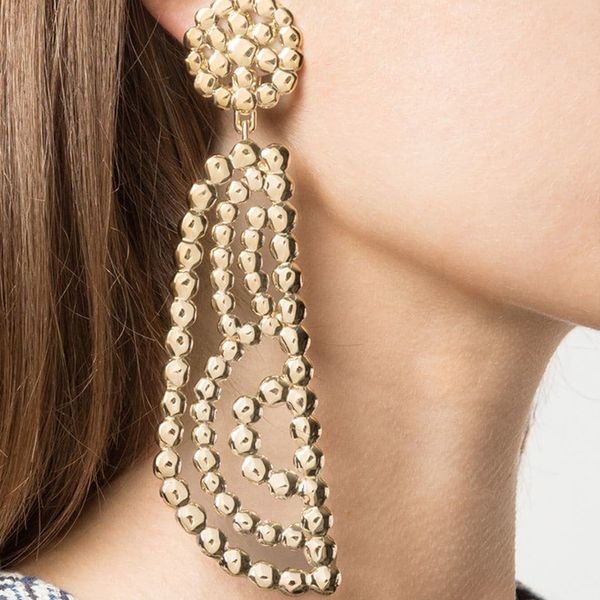fan fashion temperament alloy geometric earrings women's elegant metal texture fashion earrings, Golden
fan fashion temperament alloy geometric earrings women's elegant metal texture fashion earrings, Golden