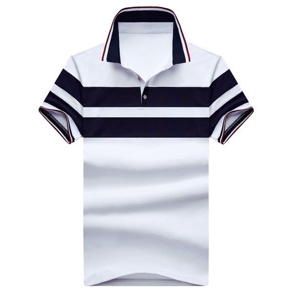 2021 shirt powder summer men striped poland cotton business mens new quality short shirts k50 clothes cqlw, White;black