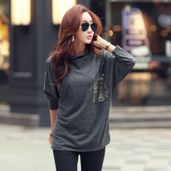 2021 new femme new fashion batwing long women's shirt casual autumn loose female turtleneck tall gray tshirts wxf694 di9j, White
2021 new femme new fashion batwing long women's shirt casual autumn loose female turtleneck tall gray tshirts wxf694 di9j, White