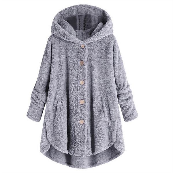 coats women plus size button plush hooded loose wool coat winter jacket keep warm pockets chaqueton mujer g1, Black
coats women plus size button plush hooded loose wool coat winter jacket keep warm pockets chaqueton mujer g1, Black