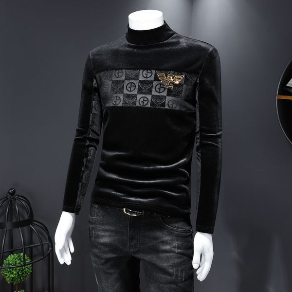 korean velvet winter plus velvet thickening bottoming shirt men's long-sleeved t-shirt fashion stitching trend men's t-shirt, White;black
korean velvet winter plus velvet thickening bottoming shirt men's long-sleeved t-shirt fashion stitching trend men's t-shirt, White;black