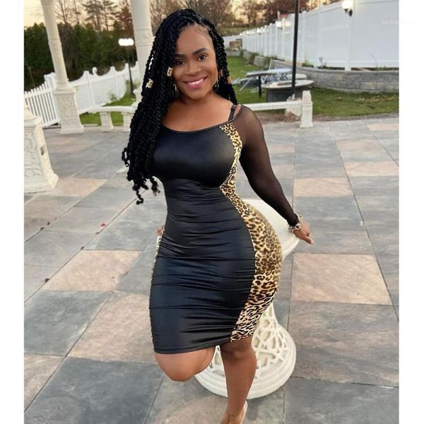 xq045 mini dress draped leopard mesh patchwork women bodycon night club party bandage street ruched dresses vestidos1, Black;gray
xq045 mini dress draped leopard mesh patchwork women bodycon night club party bandage street ruched dresses vestidos1, Black;gray