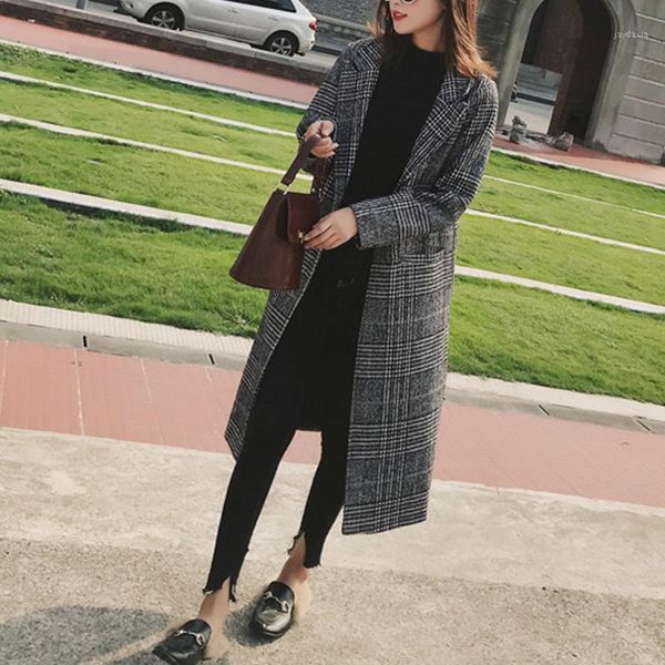 grey plaid woolen coat 2020 new women outerwear winter clothing fashion woolen blends female elegant one button coat1, Black
grey plaid woolen coat 2020 new women outerwear winter clothing fashion woolen blends female elegant one button coat1, Black