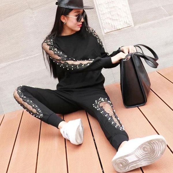 women sweatsuit two piece set beaded black sweatsuit 2 piece pants sets casual plus size tracksuit fall clothes 2020, Gray
women sweatsuit two piece set beaded black sweatsuit 2 piece pants sets casual plus size tracksuit fall clothes 2020, Gray