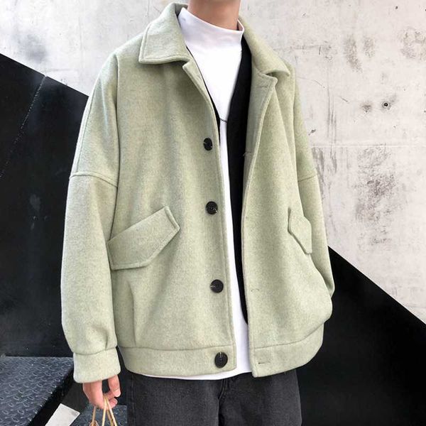 men's wool & blends 2021 short autumn and winter woolen coat loose lapel windbreaker warm comfortable thick, Black
men's wool & blends 2021 short autumn and winter woolen coat loose lapel windbreaker warm comfortable thick, Black